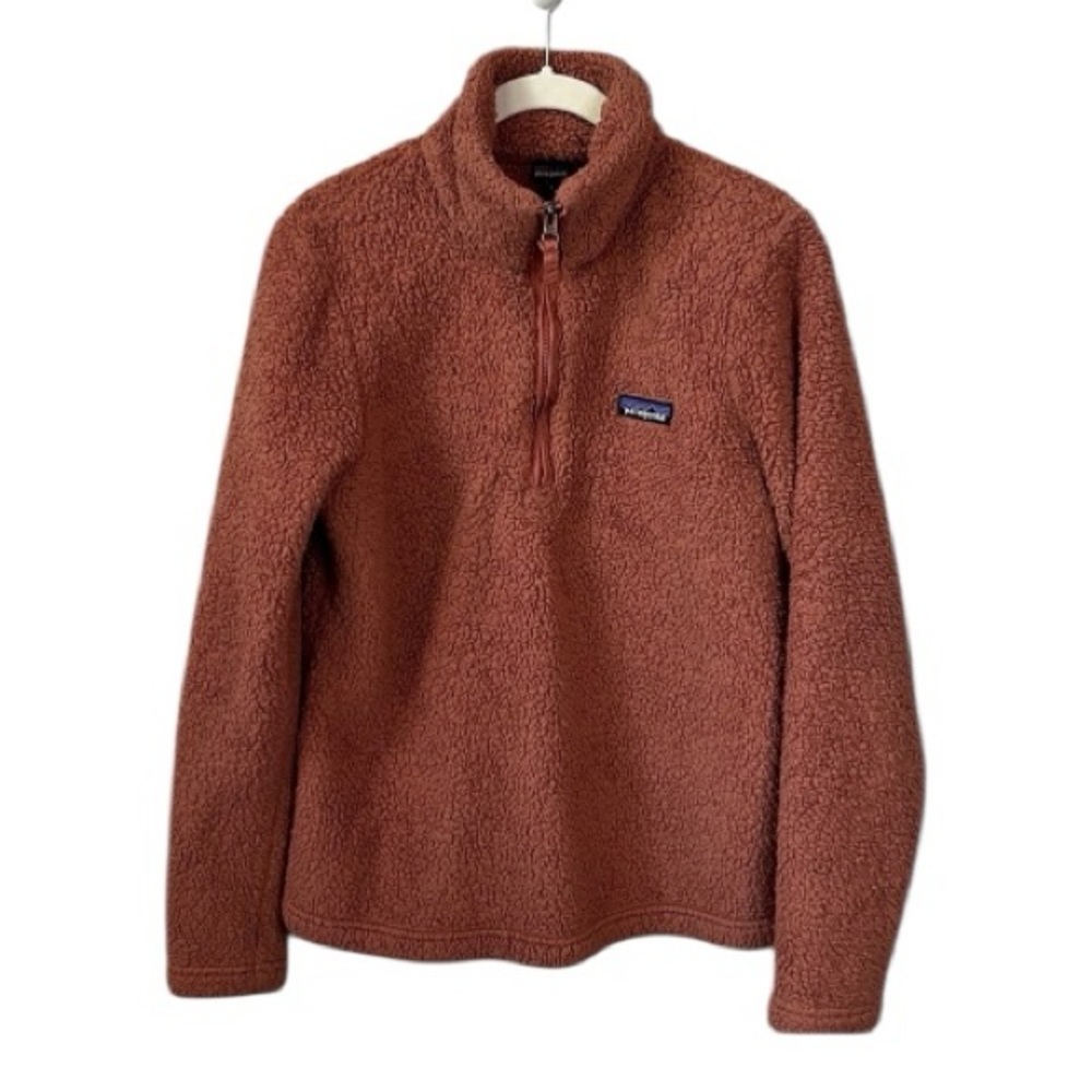 Patagonia Long Sleeve Sherpa Fleece Jacket Size S In Rust, Copper